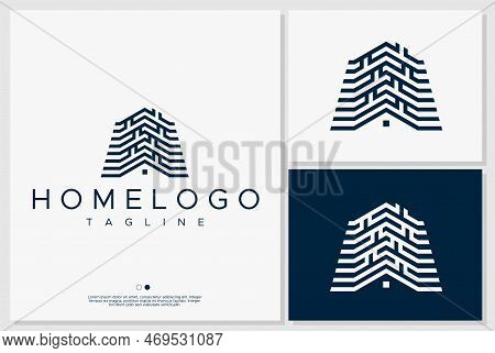 Real Estate Logo Branding. Home Logo Design Template. Line Home Logo Design.