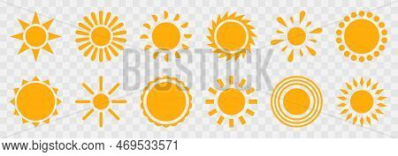 Sun Icon Set Vector.solar Icons.sun Icons Vector Isolated On Transparent Background.sunshine Vector 