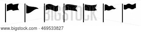 Silhouette Set Icon Flag.flag Icon On White Background.vector Illustration