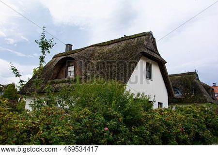 House With Thatched Roof On The Baltic Sea Near Timmendorf Strand,  Germany, Europe