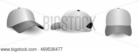White Baseball Cap Realistic Isolated On White