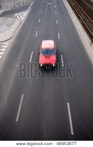 Raod And Car Motion Blur