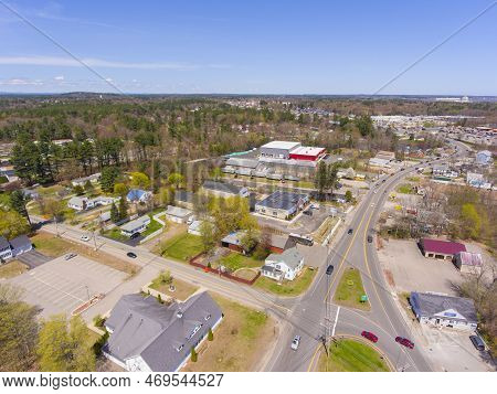 Seabrook Historic Center Aerial View At Main Street And Lafayette Road In Town Of Seabrook, New Hamp