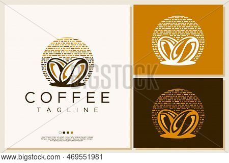 Vintage Coffee Bean Logo Branding. Coffee Bean Logo Design.