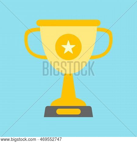 Trophy Sign. Vector Icon In Flat Style