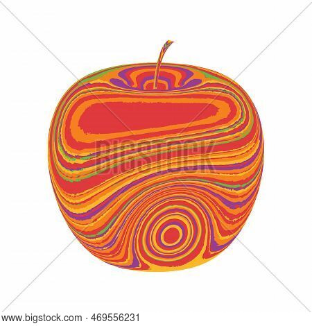 Apple Colorful Icon Illustration. Vector Illustration. Apple Isolated