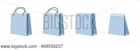 Paper Bag Vector Set. Vector Illustration Mockup.