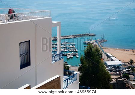 View From Sidi Bou Said To The Marina Harbour, Tunisia
