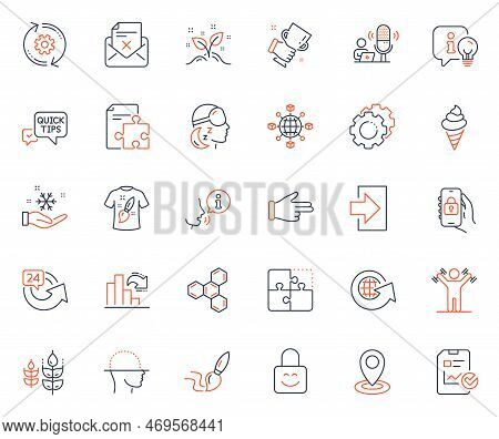 Business Icons Set. Included Icon As Locked App, Gluten Free And Decreasing Graph Web Elements. Worl