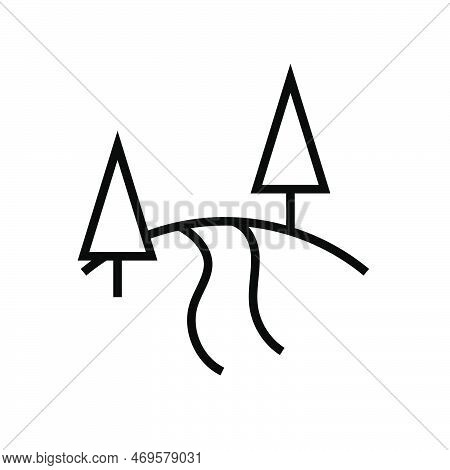 Forrest Road Icon Line Isolated On White Background. Black Flat Thin Icon On Modern Outline Style. L