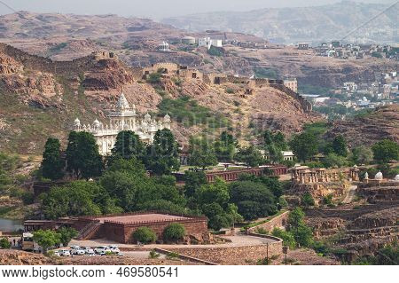 View Of Jaswant Thada, Cenotaph, From Mehrangarh Fort Jodhpur,rajasthan, India, Thada Was Built By M