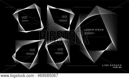 Square Abstract Line Border Design Template. Blended Lines Frame Design Vector.