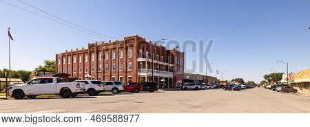 Purcell, Oklahoma, Usa - October 19, 2022: The Old Business District On Main Street