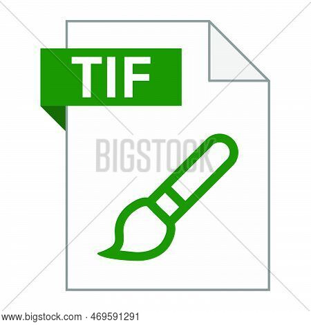 Modern Flat Design Of Tif File Icon For Web. Simple Style