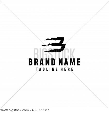 B Initial For Beast With Wild Claw Motifs. Logo Template Uppercase B Initial For Beast With Wild Cla