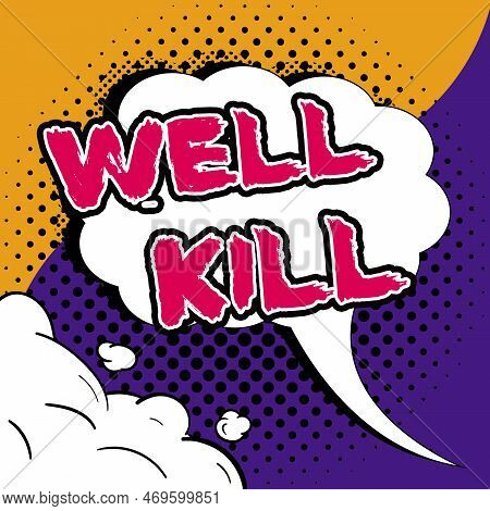 Inspiration Showing Sign Well Kill. Business Concept Placing A Column Of Heavy Fluid Into A Well Bor