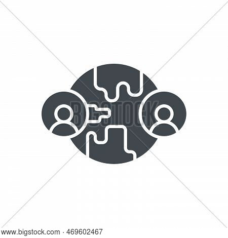 World Globe And People Glyph Icon. Linear Style Sign For Mobile Concept And Web Design.