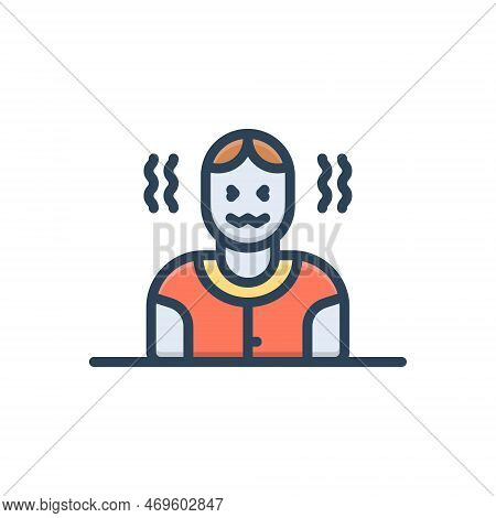 Color Illustration Icon For Fear Phobia Affraid Anxious Anxiety Psychology Tremor