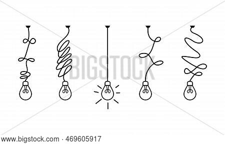 Idea Concept, Creative Of Simplifying Complex Process Lightbulb, Bulb Sign, Innovations, Untangled O