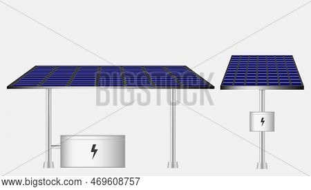 Solar Battery Panel Isolated On White Background