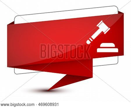 Auction Icon Isolated On Elegant Red Tag Sign Abstract Illustration