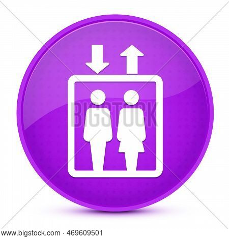 Lift Sign Aesthetic Glossy Purple Round Button Abstract Illustration