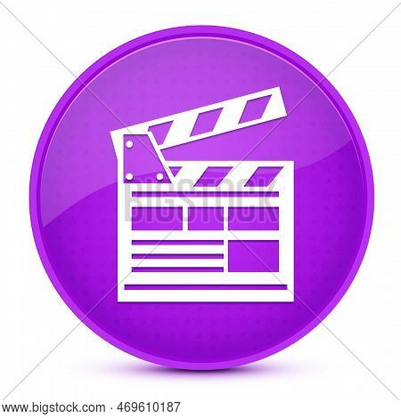 Cinema Aesthetic Glossy Purple Round Button Abstract Illustration