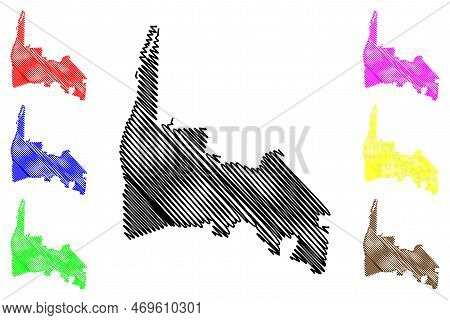 Calkini Municipality (free And Sovereign State Of Campeche, Mexico, United Mexican States) Map Vecto