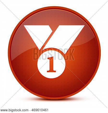 Number 1 Aesthetic Glossy Brown Round Button Abstract Illustration