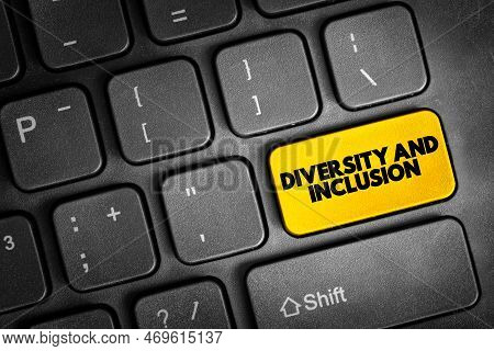 Diversity And Inclusion Text Button On Keyboard, Concept Background