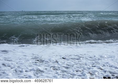 An Impending Blue Wave During A Storm