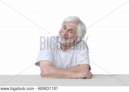 Goofy Old Man With Silly Smile Isolated On White