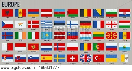 Europe Flags. All Official National Flags Of The Europe