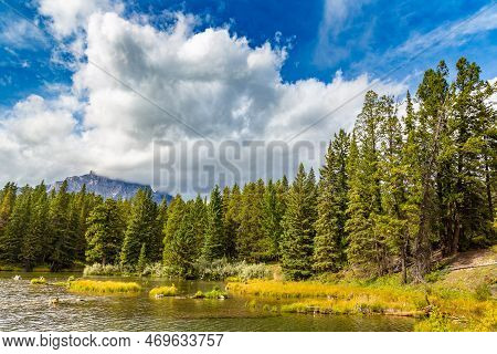 Mountain Lake In A Warm Sunny Day