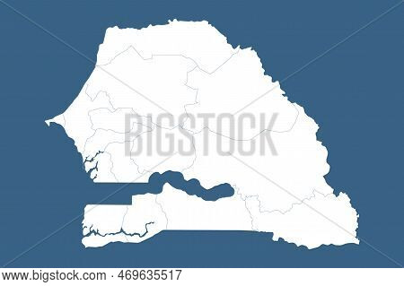 Detailed Vector Map Of Senegal With Regions