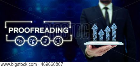 Handwriting Text Proofreading. Business Idea Act Of Reading And Marking Spelling, Grammar And Syntax