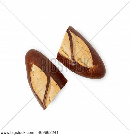 Plain Laugen Bread Isolated On White Background With Clipping Path.