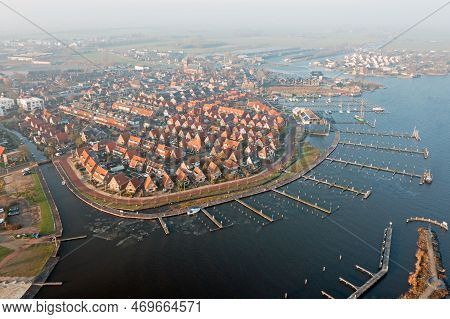 Aerial From The City Grou In Friesland The Netherlands