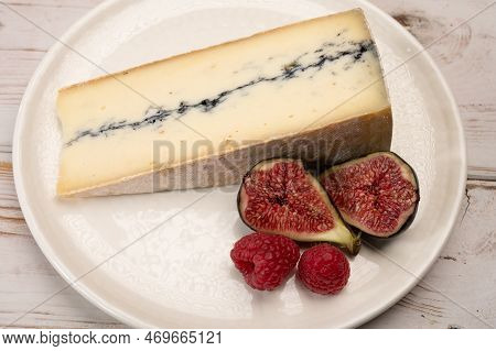 French Semi-soft Cow Milk Cheese Morbier From Franche-comte Region With Thin Black Layer And Strong