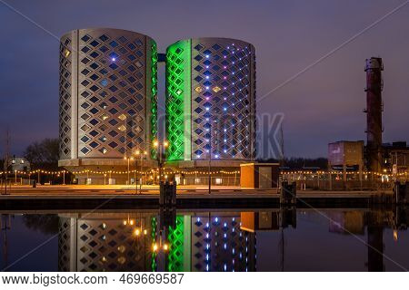Halfweg, The Netherlands, 28.01.2023, View Of Sugar City, Former Sugar Silos Transformed Into Modern