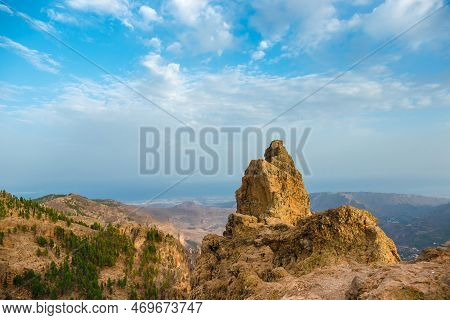 Pico De Las Nives, Landscape Of The Volcanic Island Of Gran Canaria