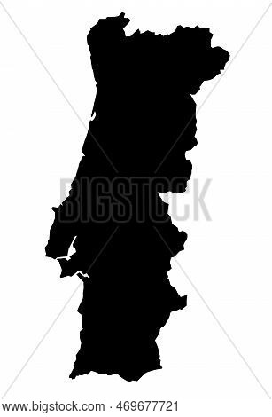 Outline Silhouettemap Of Portugal Over A White Background