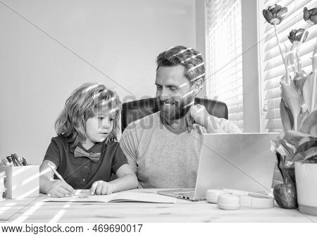 Webinar Video Lesson. Online Education On Laptop. Homeschooling And Estudy.