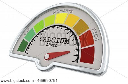Calcium Level Measuring Scale With Color Indicator, 3d Rendering