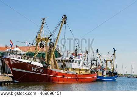 Urk Flevoland Netherlands May 2017 Fishing Harbor Of Urk Holland With Fishing Boats Fishing Village 