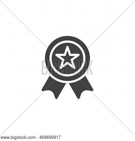 Quality Guarantee Vector Icon. Star Badge Filled Flat Sign For Mobile Concept And Web Design. Medal 