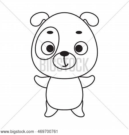 Coloring Page Cute Little Dog. Coloring Book For Kids. Edudogional Activity For Preschool Years Kids