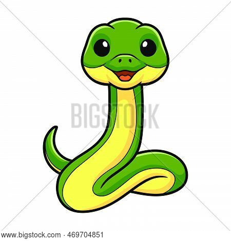 Vector Illustration Of Easten Racer Snake Cartoon