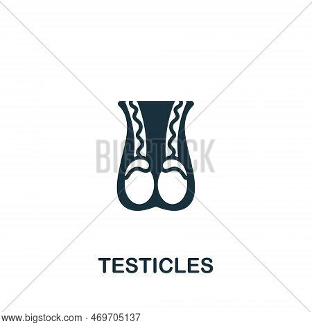 Testicles Icon. Monochrome Simple Sign From Anatomy Collection. Testicles Icon For Logo, Templates, 