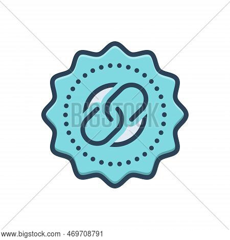 Color Illustration Icon For Linking Connection Linkage Join Double Chain Adhibit Link